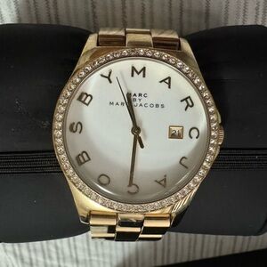 Marc Jacobs Gold Watch with Crystal Accents